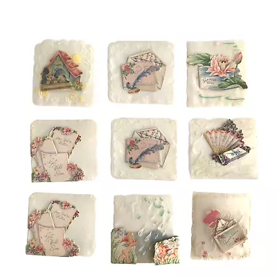 Lot: 9 Vtg 1940s Sugar N Spice Tiny Die Cut Foldout Cards Plastic Vellum Unused • $17.99