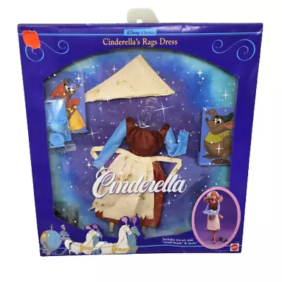 Vintage 1991 Mattel Disney Cinderella Rags Dress Dolloutfit New In Box 1347 • $39