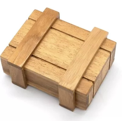 Magic Box- Brain Teaser Wooden Box With Secret Compartment Ideal Money Box Gift • $11.50