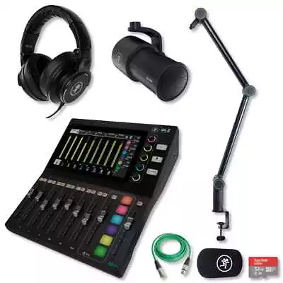 Mackie DLZ Mixer Bundle: 1x EM-99B Mics MC-150 Headphones Boom Arms & Extras • $1049.99