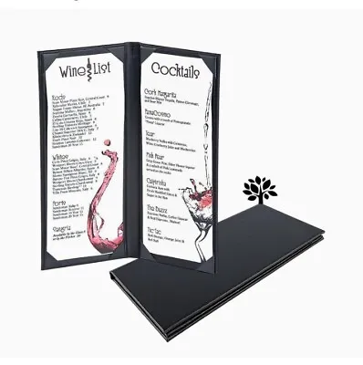 PLEASE READ! 10 Pack- 4.25 X 11 Inches Leather Menu Covers 2-View Book Style • $29.95