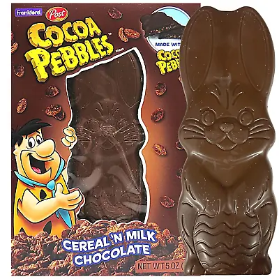 Cocoa Pebbles Bunny Shaped Easter Candy Bar Jumbo Solid Rabbit Milk Chocolate • $13.28