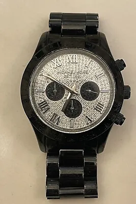 Michael Kors -Layton Watch Glitz MK-5668 Black Chronograph Bradshaw • $40