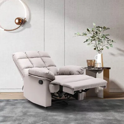 135°Adjustable Manual Sofa Reclining Armchair PU Leather TV Cinema Lounge Chair • £199.95