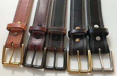 Amish Made Wickett & Craig 1.5  Stitched Real Leather Work Gun Holster Belt Usa • $59.99