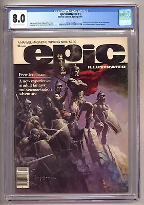 Epic Illustrated 1 (CGC 8.0) Silver Surfer Galactus Starlin Frazetta 1980 R604 • $40