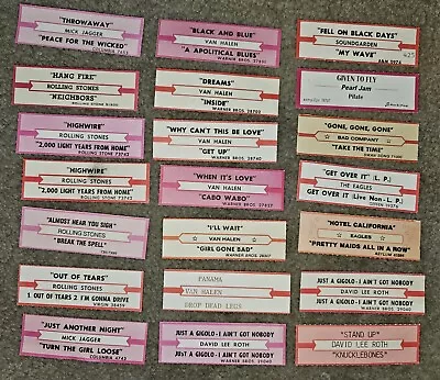 Lot Of 21 Jukebox Title Strips Tags For 45 RPM 7  Records ROCK (See Description) • $19.99