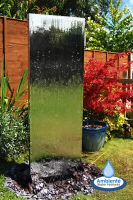Freestanding Stainless Steel Water Wall Cascade Water Feature Fountain • £457.98