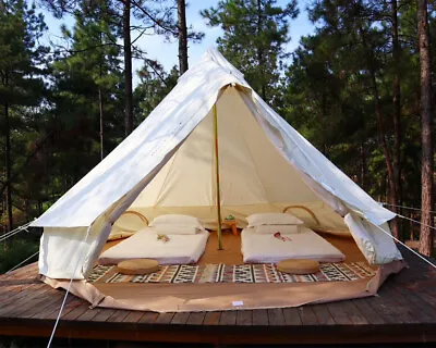 $559 • Buy AU Ship 4M Camping Bell Tent Waterproof Oxford Glamping Yurt Tent For 4-6 Person