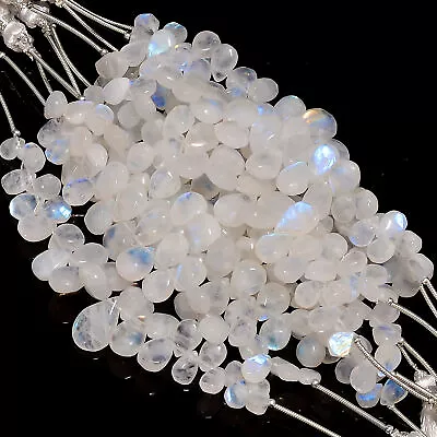 Rainbow Moonstone Gemstone Paer Shape Smooth Beads 7X5 15X10mm Strand 5  EUC257 • $12.37