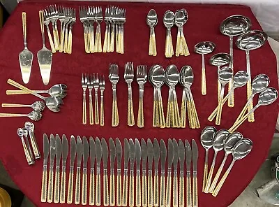 Solingen Germany 139 Piece Stainless Steel 18/10 Gold Plated  Flatware Set • $209.99