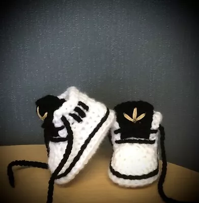 £6.99 • Buy Crochet Baby Shoes Handmade Crochet Wool Baby Booties Sneakers Slippers