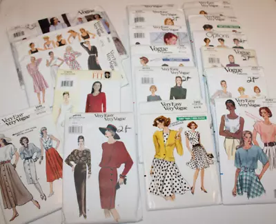 18 Vintage Uncut Vogue Sewing Patterns Size 6-8-10-12 Unused Lot • $29.97