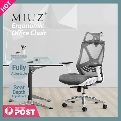 $279 • Buy MIUZ Ergonomic Mesh Office Chair Gaming Executive Fabric Seat Headrest Grey