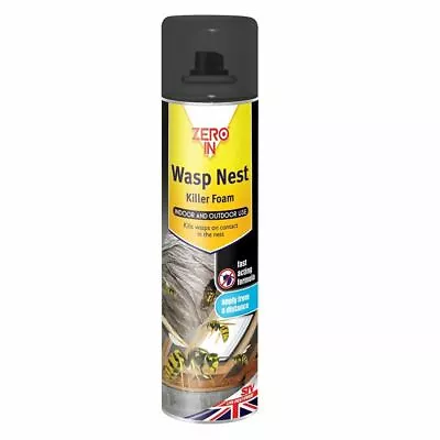  Zero In Wasp Wasps Nest Foam Destroyer Killer Spray Pest Control 300ml ZER904 • £8.99