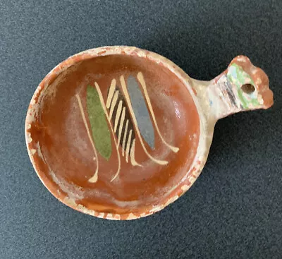 Vtg Taquepaque Mexican Barro Red Clay Pottery Bowl Redware Painted Distressed • $18