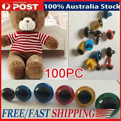 100Pcs Plastic Safety Teddy Toy Screw Eyes Kit For Teddy Bear Doll Animal Craft • $12.86