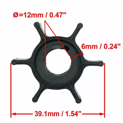 Water Pump Impeller 6G1-44352-00 For 6HP 8HP Yamaha Outboard 6HP 8HP 2-Stroke • $13.59