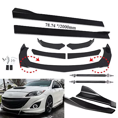 Front Bumper Chin Lip Splitter Spoiler Body Kit+Strut Rods For Mazda Protege • $59.99