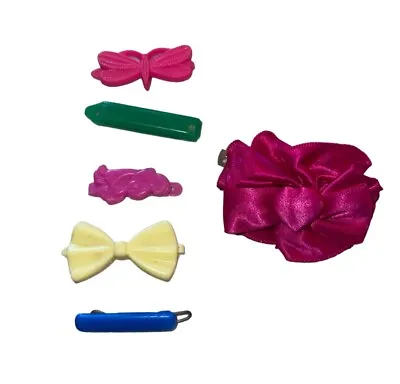 6 Vintage Plastic Snap Tight & Metal Barrettes Hair Clips Doll Girls Variety • $7.99