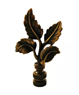 Lamp Finial-4 LEAVES-Aged Brass Finish Highly Detailed Metal Casting • $13.50