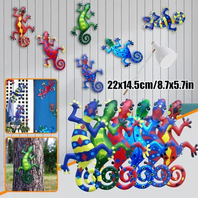 Metal Gecko Wall Decor Frog Lizard Hanging Craft Home Garden Fence Ornament UK • £5.44