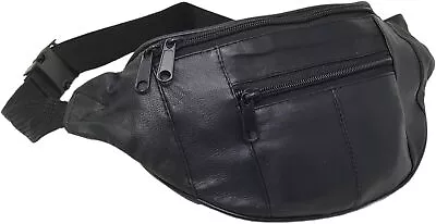 Real Leather Waist Bum Bag Money Belt Fanny Pouch Holiday Travel Wallet • £8.95