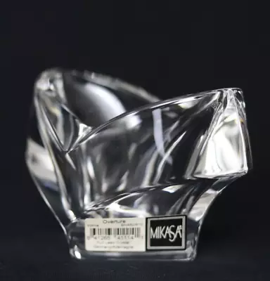 MIKASA Overture Full Lead Crystal Heart Votive Holder Germany 5  X 3.5  PERFECT! • $19.49