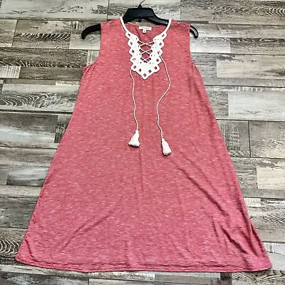 Max Studio Coral Lace Crochet Neckline Sleeveless Dress Size Small • $16