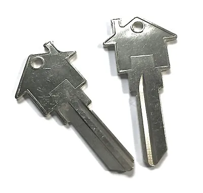 $2.49 • Buy House Shaped Key Blank Schlage Silver 2 PACK,Real Estate Broker Mantence Sc1