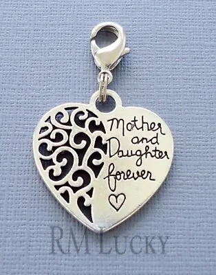 Mother Daughter Forever Clip On Charm Pendant Lobster Clasp C213 • $3.99