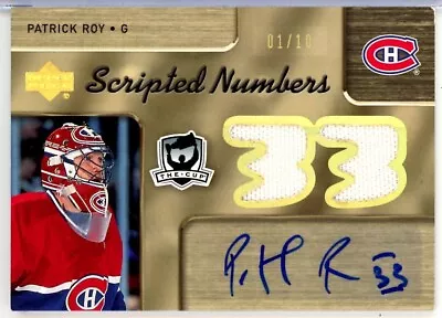 2005-06 The Cup Scripted Numbers Dual Patrick Roy/Martin Brodeur JERSEY AUTO /10 • $1817.45