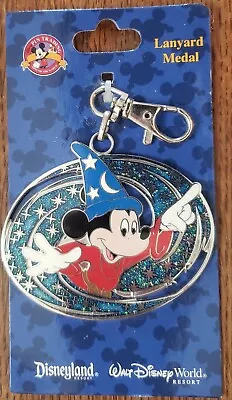 Disneyland Disney World Resort Mickey Mouse Sorcerer Pin Trading Lanyard Medal  • $19.94