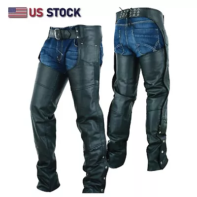 TALL Leather Chap Motorcycle 4  Additional Length For Long Legs SKU #HL12800TALL • $79.99