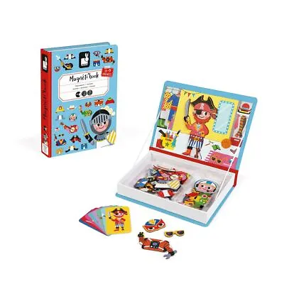 Janod Boys Costumes Magneti'book Magnetibook Magnetic Picture Toy 3-8yrs • £19.49