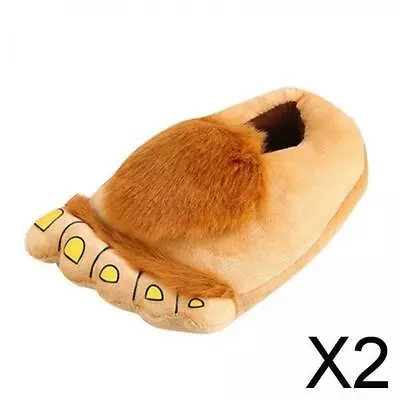 2x Novelty Hobbit Furry Slippers For Adults Men Women Monster Adventure • £14.53