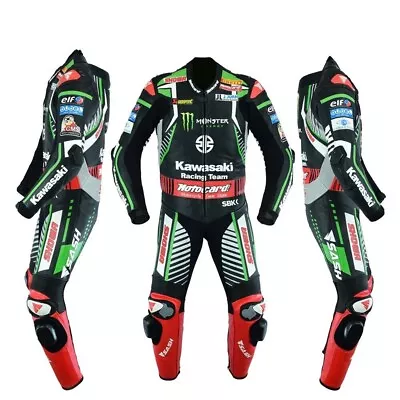 Kawasaki Motorcycle/Motorbike Leather Suit MOTOGP Mens Racing Biker Leather Suit • $249.99