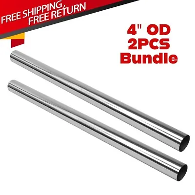 4  Inch OD T304 Stainless STEEL 4 Foot Long STRAIGHT EXHAUST PIPE 17 Gauge • $89.99