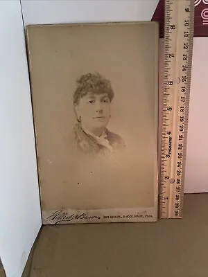 Victorian Woman Antique Cabinet Card Photo By Gilbert Bacon Philadelphia PA • $15