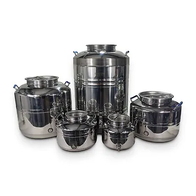 Stainless Steel Fusti Container Dispenser Vessel Tank & Tap - 510 25 50 &100L • £80.40