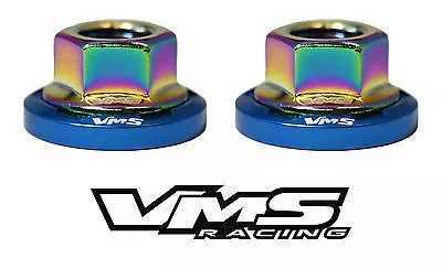 2 Vms Racing Strut Tower Dress Up Blue Washers & Neochrome Nuts For Honda • $15.95