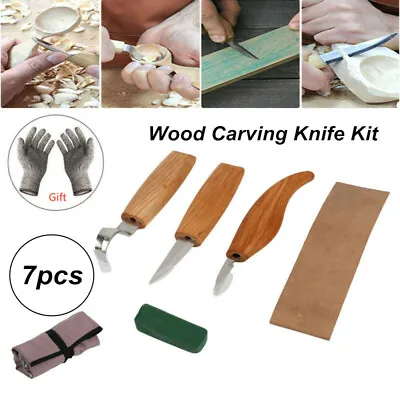£21.21 • Buy 7pcs Chisel Woodworking Cutter Tool Wood Carving Peeling Woodcarving Set