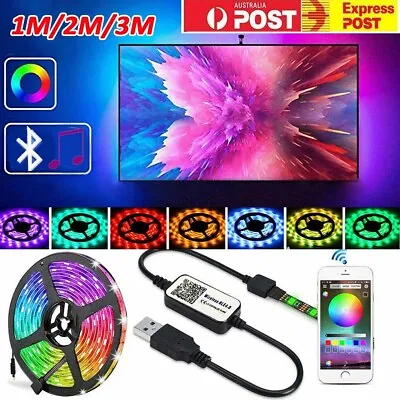 1/5M LED Strip Lights RGB Flexible USB Bluetooth Music Waterproof Lamps TV Room • $10.99