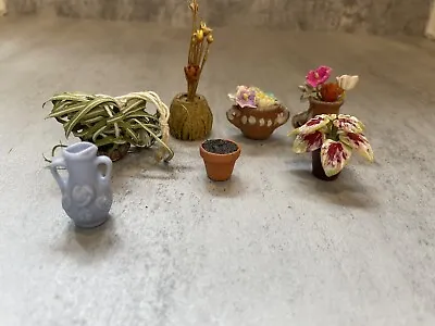 Dollhouse Houseplant Flower Lot Hanging Potted Ceramic Plastic Decor Miniature • $16.99