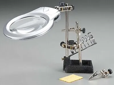 Soldering Workstation Stand W/ LED Light & Magnifying Glass C23962 • $21.99