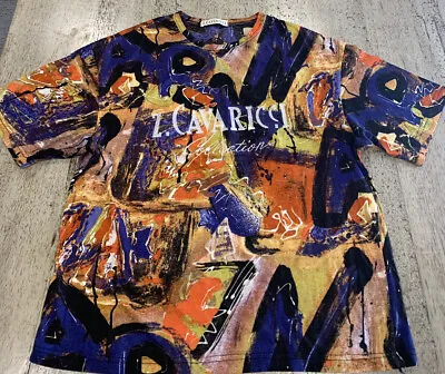 Vintage Z. Cavaricci Collection Abstract All Over Print T Shirt • $35