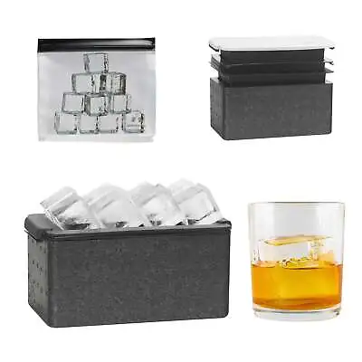 LEMONSODA Crystal Clear Ice Cube Maker Tray - Eight 2  Squares Ice Cube Mold • $34.95