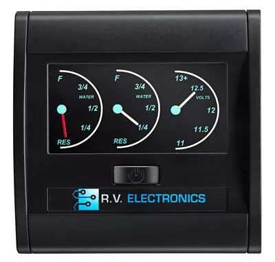 RV Electronics LCD Double Tank Water Level Indicator+Voltmeter Combination Gauge • $116.90