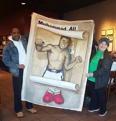 Six Feet By Four Feet Original  Acrylics  Muhammad Ali Painting On Canvas!  • $2500