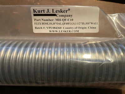 $40 • Buy Kurt J Lesker P/N: MH-QF-C10 SS Flex Hose 1.5 ID X 0.010 Wall W/ QF40 Flanges
